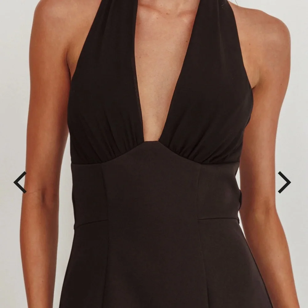 Opulent Halterneck Layered Maxi Dress Black - Picture 8 of 12